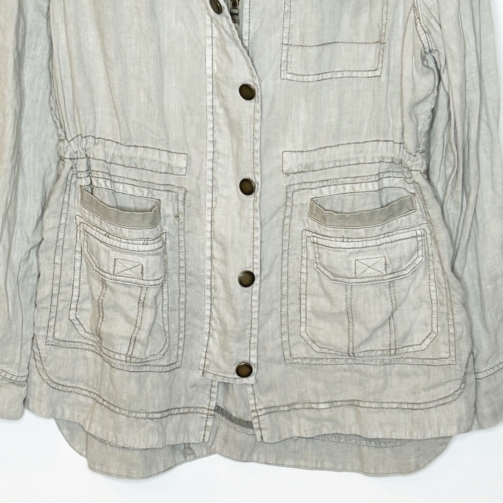 Anthropologie Marrakech Linen Utility Cargo Jacket Medium - Picture 6 of 15